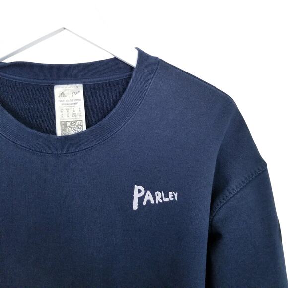 ADIDAS + PARLEY RUN FOR THE OCEANS Sweatshirt HR6991 Black Gray Lilac Size XL - Picture 3 of 6